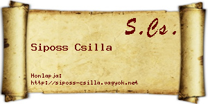 Siposs Csilla névjegykártya